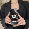 Plaid black and white cat suitable for iphone15 glass case Apple 17 mobile phone case 16promax hard case protective case
