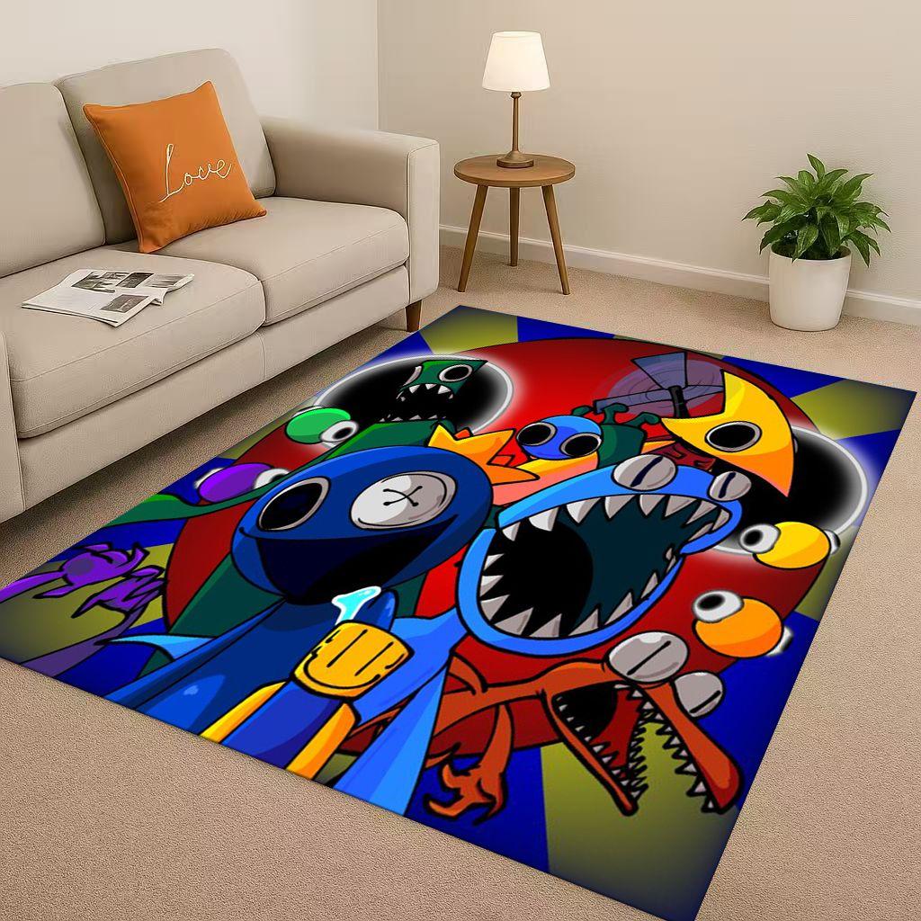 HD R-Rainbow Friends Game Cartoon Living Room Non-Slip Area Rug Carpet for Bedroom Playroom Sofa,Easy Clean Home Decor Doormat