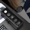 5 Slot Watch Box with Lid Aluminum Alloy Lockable Jewelry Organizer for Shops Showcase