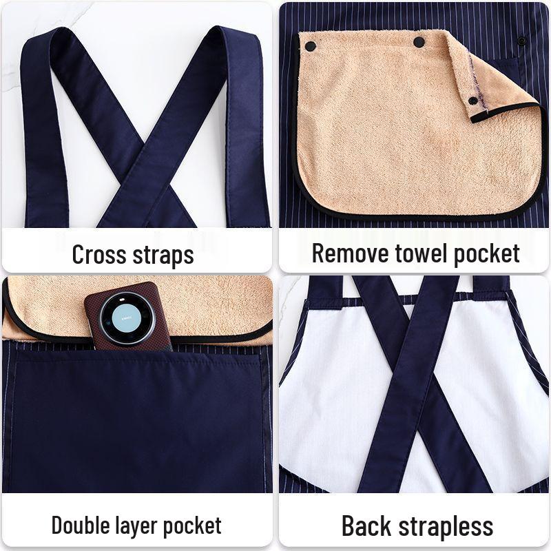 Premium Waterproof & Oil-proof Kitchen Apron with Detachable Towel for Men & Women
