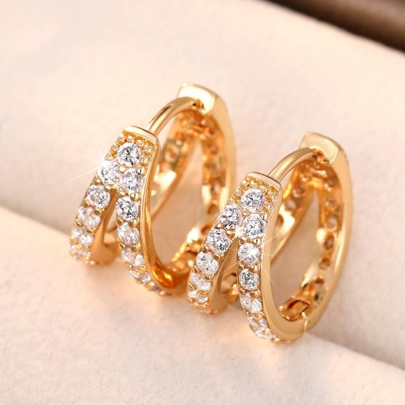 Huitan Dainty Hoop Earrings for Women Gold Color/ Color Fashion Versatile Daily Wearable Ear Accessories Statement Jewelry