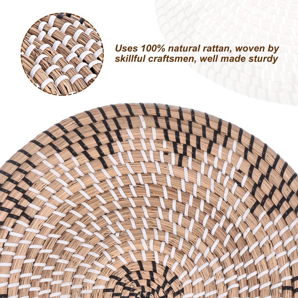 35cm Hängender Gewebter Wandkorb Natur Rattan Wandkorb Dekor Boho Bauernhaus Rustikal Dekorative Tischdeko für Wohnzimmer