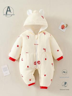 Warm Cotton Padded Baby Onesie - Autumn/Winter Jumpsuit & Romper for Newborns