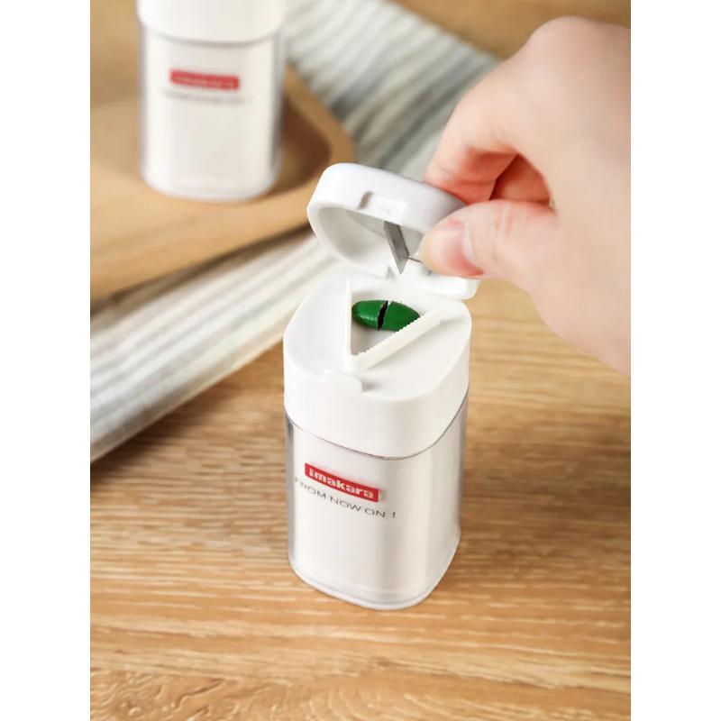1PCS Creative Multi-functional Pill Box Portable Dispenser Home Mini Portable Pill Box 5-in-1 Manual Pill Grinder Storage Box