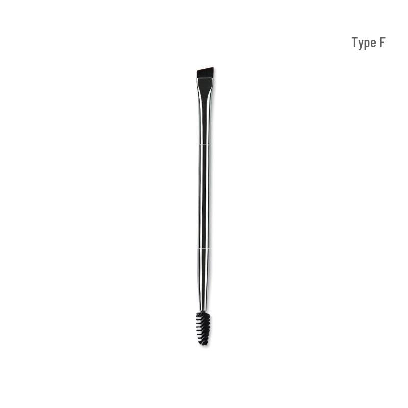 

Portable Silver Dual-Ended Eyeshadow, Concealer, Eyeliner & Eyebrow Brush with Soft Bristles