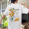 Unisex Back Print Orange TShirts Oversized Vintage Streetwear Graphic Tees Women Cute Aesthetic Citrus Shirt Cotton Retro Tops