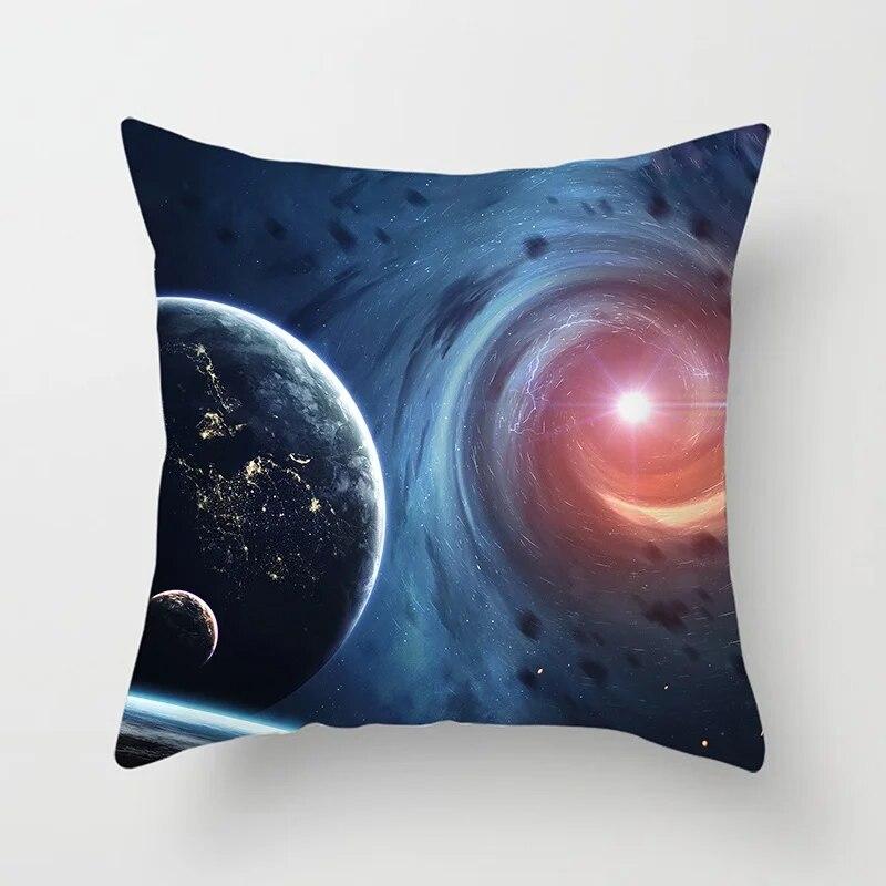 Starry Sky Landscape Planet Series Printed Pillowcase Sofa Seat Cushion Cover Future Sense Home Decoration Embrace