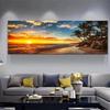 Lazy Beach Sunset Scenery Canvas Wall Art Painting Big Size Poster Print Palm Tree Wall Art Nordic Living Room Office Decor