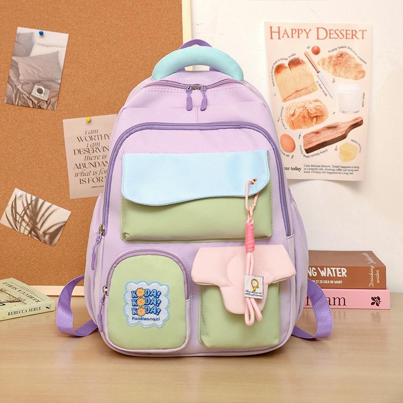 

Japanese-Style Girlish High-Aesthetic School Bag for Girls - Large Capacity Backpack for Junior High School Students and Primary 15 inches фиолетовый