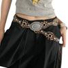 Retro Cowgirl Belt with Studded Detail Adjustable Western Design Sash PU Leather Waist Strap for Women Casual Outfits
