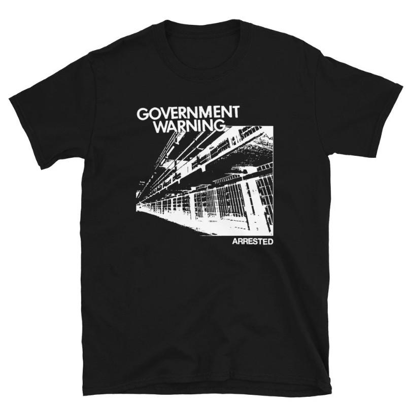 

Government Warning Band Cotton Black Full Size Men Women Shirt Unisex T-Shirt XL