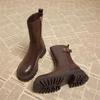Mode Retro Zigarettenstiefel Damen Beliebte Herbst- und Winter Beliebte Kleine Kurze Stiefel Damen Ausländische Kleine Stiefeletten