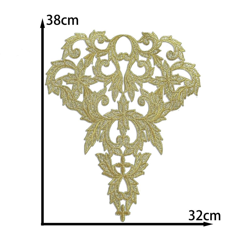 Gold And Silver Embroidery Ancient Costume Pattern Cloth Sticker Dress Costume Decoration Ethnic Embroidery Sheet Hot Stamping Diy Handmade Accessorie
