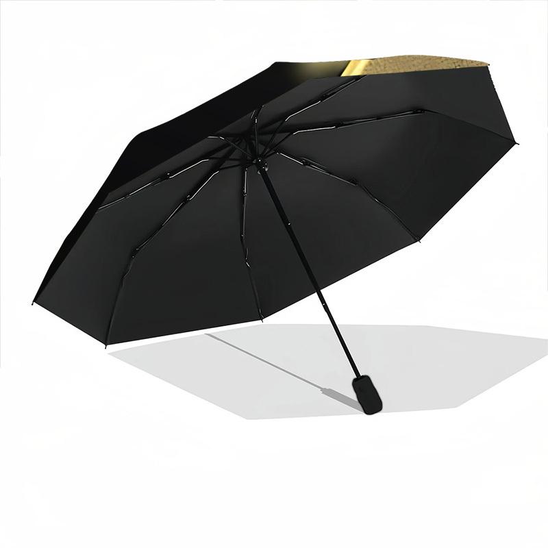 1pc Golden Stars Automatic Folding Umbrella - Portable Collapsible Design, 8-Rib Iron Frame, Durable Fabric Yy251125131