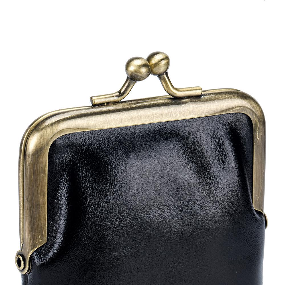 Cartera Pequeña Retro de Cuero de Vaca Encerado para Monedas para Mujer