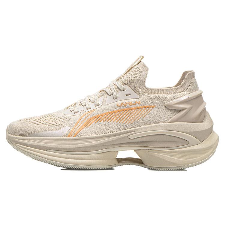New LiNing WuShi 5S 1.0 Breathable Low Top Running Shoes Women's Gray Apricot ARHR210-4