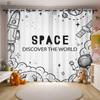 Animated Cartoon Astronaut and Space Drapes for Kids Bedroom Window Decoration Semi Blackout Curtains Home Decoration