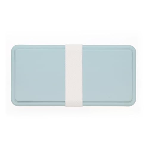 GEL-COOL Square Lunch Box, Linea Blue, Insulated Lid, Large Size (17.8 x 8.7 x 6 cm), 500ml Capacity, Single Layer, Suitable for Women, Men, and