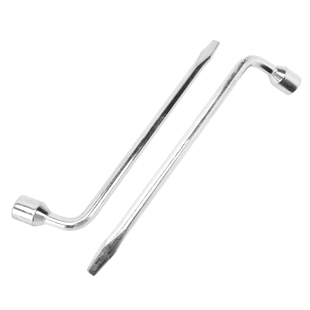2pcs 21mm Car Spare Tire Lug Wrench L Type Hex Key Slotted End Socket Lug Wrench For Car