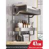 Miling No-Drill Gunmetal Grey Bathroom Towel Rack with Storage Shelf