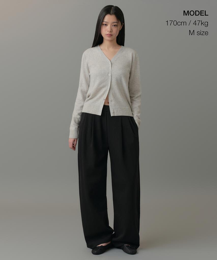 MUSINSA STANDARD WOMAN Women'S Double Knit Two-Tuck Wide Lounge Sweatpants [Black]