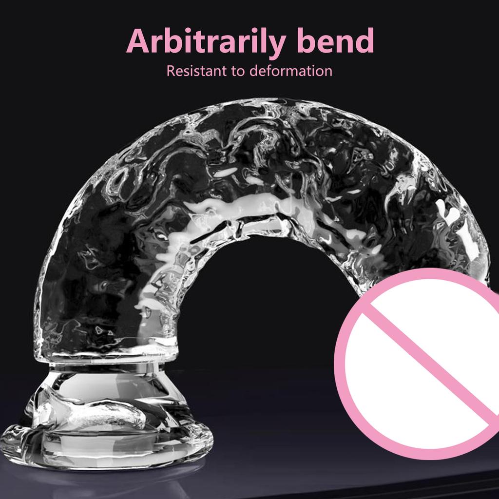 Realistic Jelly Shaped Masturbation Rods Made Of Food Grade Transparent Silicone For Adult Pleasure