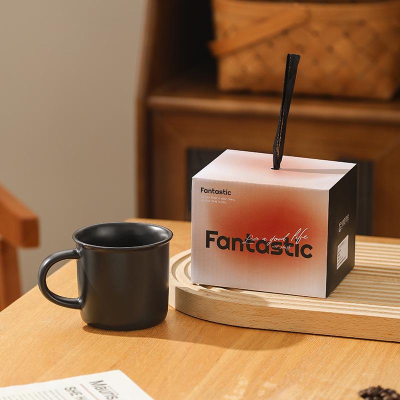 Customizable High-Style Ceramic Mug with Anti-Spill Design 301-400ml