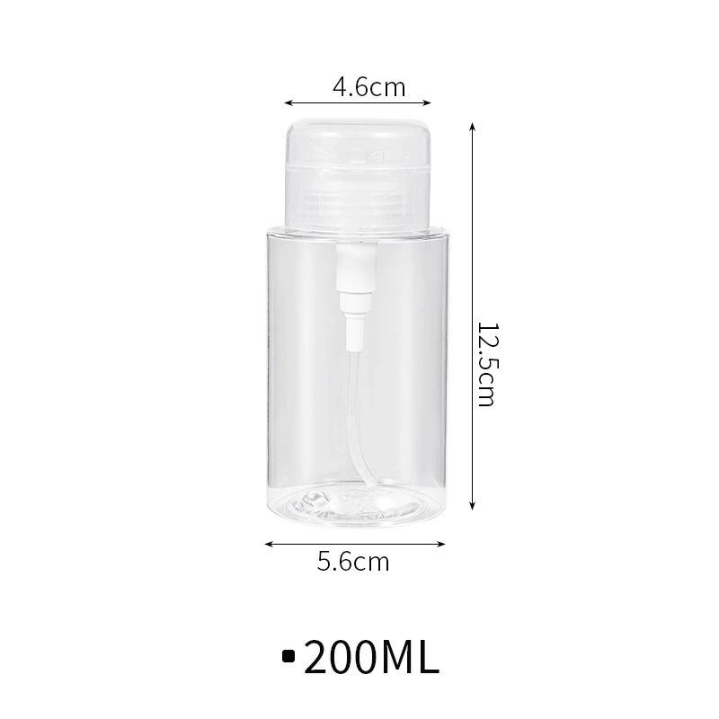 Cleaner Bottle Clear Bottle Push Down Empty Lockable Pump Dispenser Bottle for Nail Polish and Makeup Remover