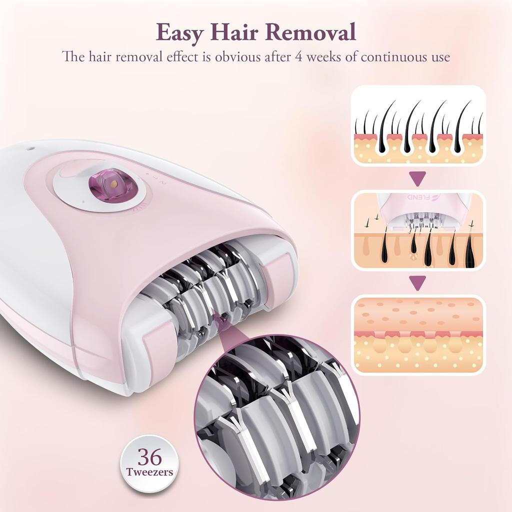Smooth Glide Epilator for Women - Portable Facial & Body Hair Remover, Face, Legs, Arms, Bikini