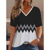 Fashion Women's V-neck Short Sleeved T-shirt for Spring and Autumn Women's Clothing