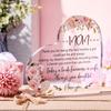 2D Flat, Acrylic Heart-Shaped Desktop Decoration, Gift for The Bride's Mother, Home Decor Plaque Hanging Wall Art Decorative Garden Decoration for Roo