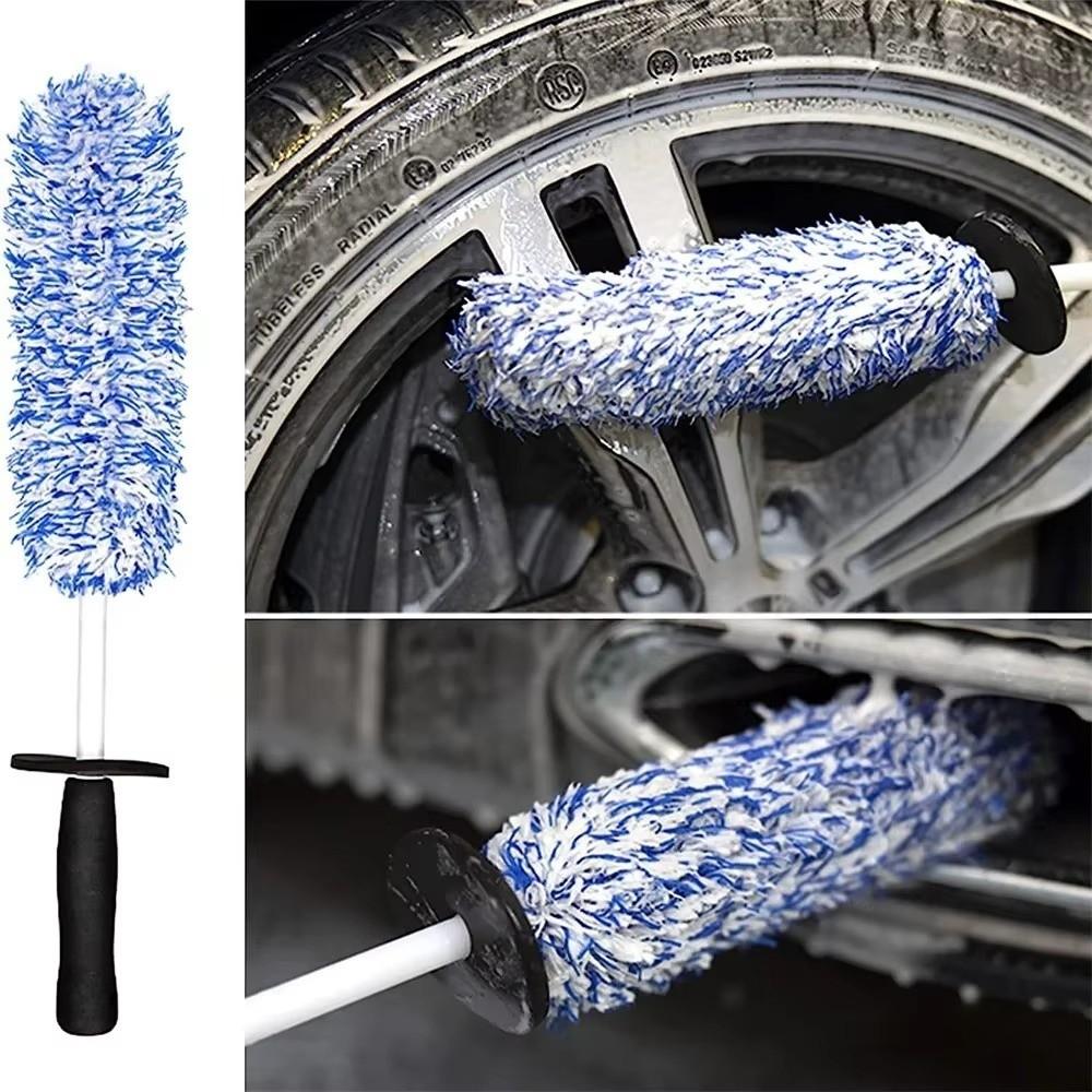 Non-Slip Car Wheels Brush Long Handle Wheel Details Cleaning Tool Plush Cleaning Brushs