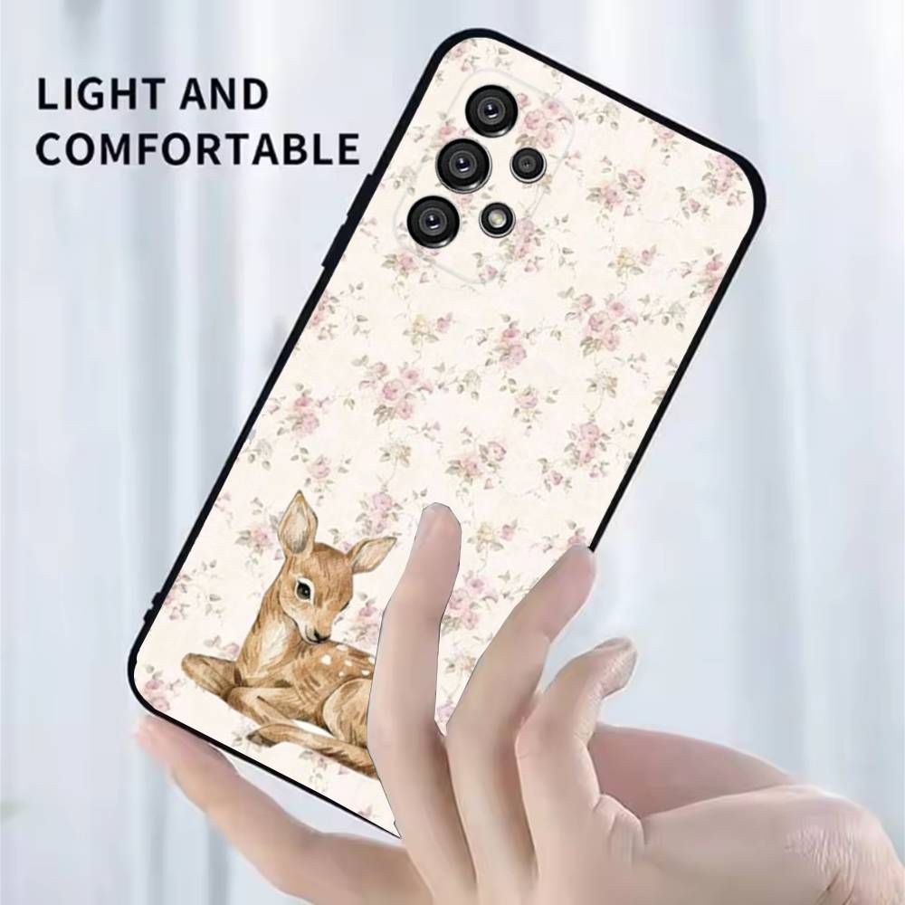 

Deer Lichee Pattern Simple Retro Phone Case For Samsung Galaxy A13,A21s,A22,A31,A32,A52,A53,A71,A80,A91 Soft Black Shell SamsungA12