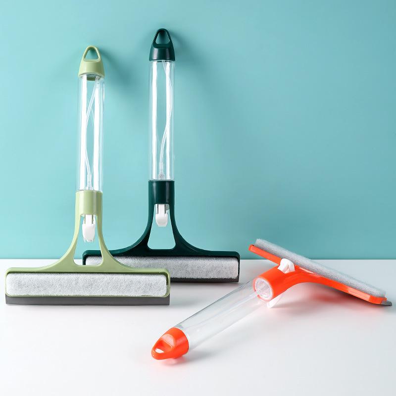 Large Multi-functional Glass CleanerThree-in-one Glass Cleaning Double-sided Built-in Spray Bottle Sponge Wiper