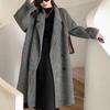 Premium Long-haired Ultra-fine Wool Double-sided Cashmere Coat Double-breasted Women's Coat Woolen Coat