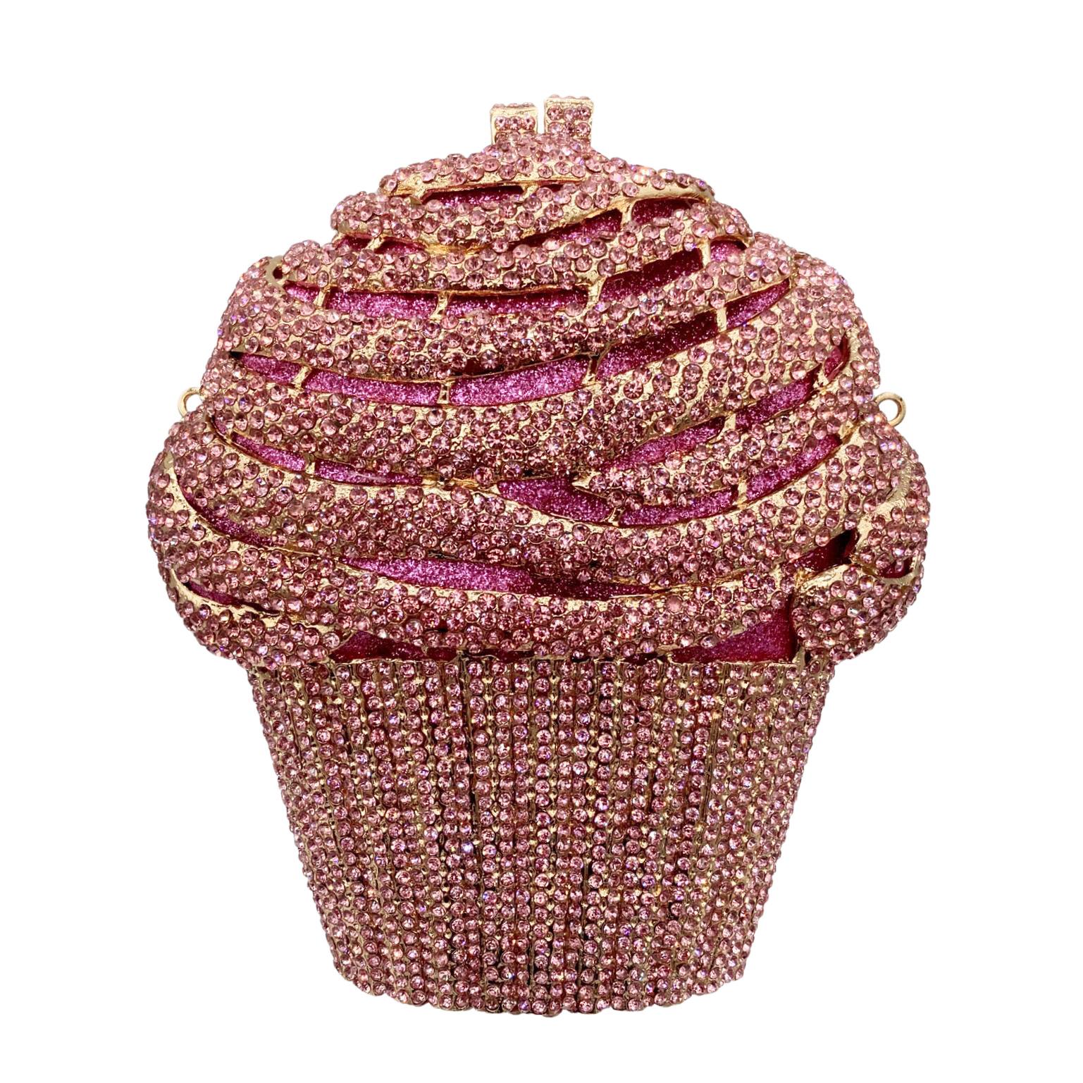 

New Ice Cream Crystal Evening Clutch Bag Diamond Pink/Gold/Champagne Party Wedding Purses Lady Formal Bridal Handbags And Bags 19cmX18cmX8cm