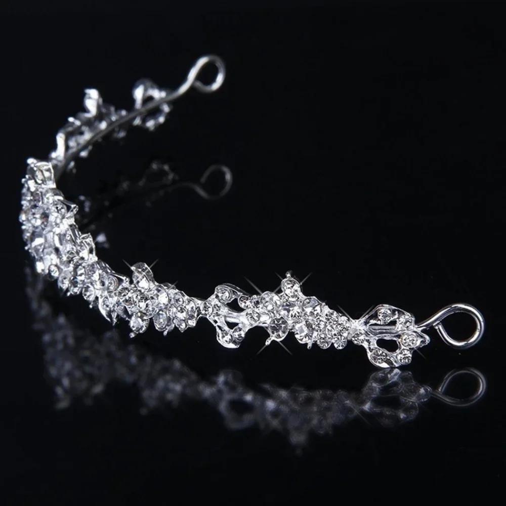 Crystal Stones Silver Color Rhinestone Bridal Wedding Sets Necklace Earrings Tiara Jewelry Set for Women Gift