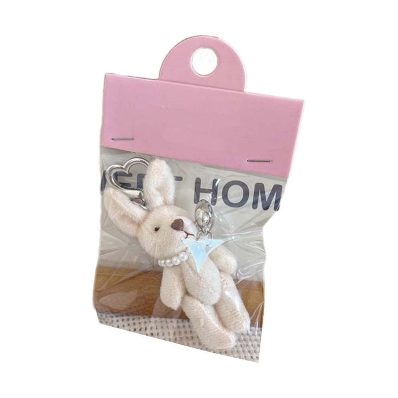Cute Cartoon Rabbit/Bear Keychain Women's Bag Wallet Purse Pendant Charm Fun and Unique Accessory for Phone Bags Keys