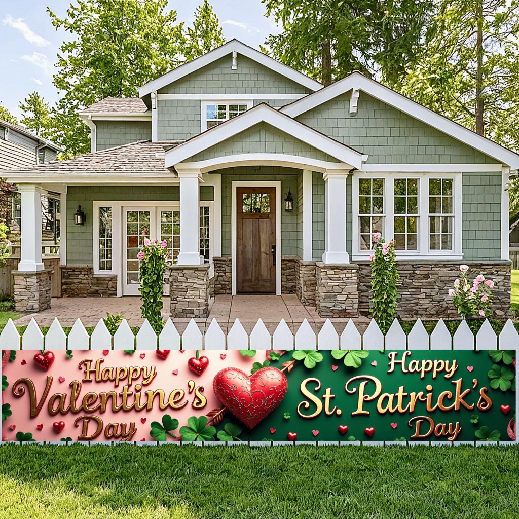 Romantic Large Decoration Shamrock Theme Party Event Banner for StPatrick's Day Holiday Party Romantic Event