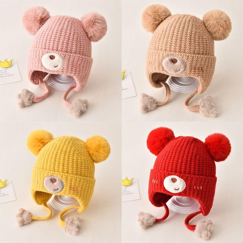 Warm Material Baby Hat Cute Design Ear Protection Hat Children's Woolen Hat  Autumn Season