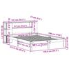 Solid Wood Bed with Shelf Without Mattress Wax Brown 135 x 190 cm