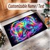 Game Controller Theme Soft Crystal Velvet Rug Custom Name & Text Print Non Slip Floor Rug for Bedroom Living Room