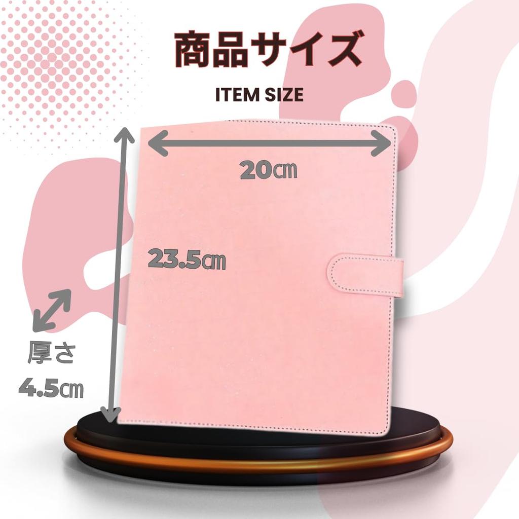 Tiael Fan Activity Trading Card Case File A5 with 10 Refill 4 Pockets per Transparent Ring Binder Sheets, Page, (Pink)