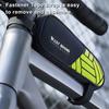 Bike Top Tube Bag Reflective Lightweight Portable Cycling Road Mountain Bicycle Front Frame Accessories Tools Cellphone Storage Pouch