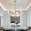 Lamp 9-Light Glass Chandelier,Modern Ceiling Lighting Fixture For Kitchen Dining Room Living Room Bedroom Office Restaurant Bar