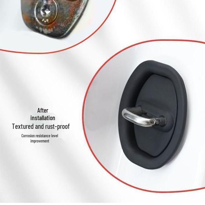Car Door Latch Cover: Anti-Rust Silicone Protector - Universal Fit, Silent & Durable.