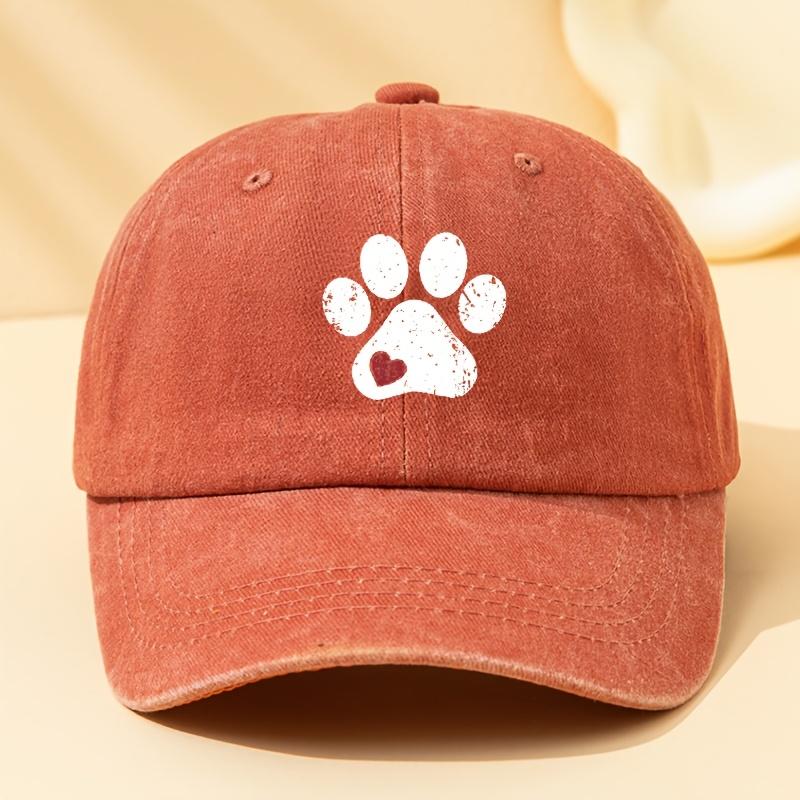 Dog Paw Print Retro Baseball Cap, Men's and Women's Duckbill Cap, Outdoor Party, Camping Trip, Sun Hat, Truck Driver