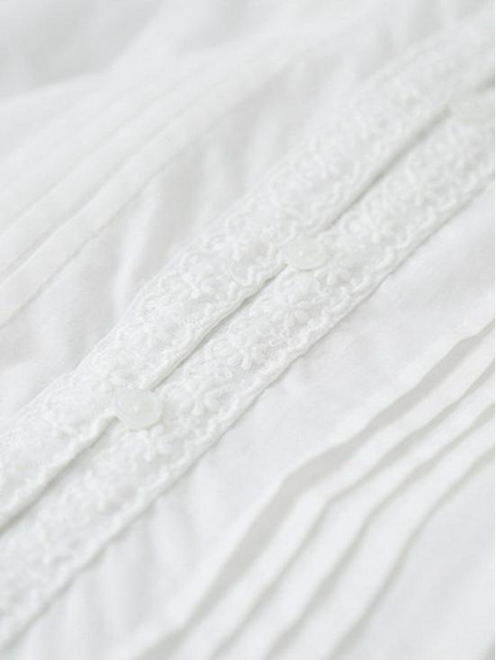 White Moon French Lace Shirt: Wear Alone or Layered! Classic French Style Shirt