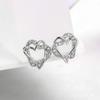 Top Quality Luxury Gold Heart Rose Gold Color Stud Earrings Jewelry Austrian Crystal ZYE030 ZYE031