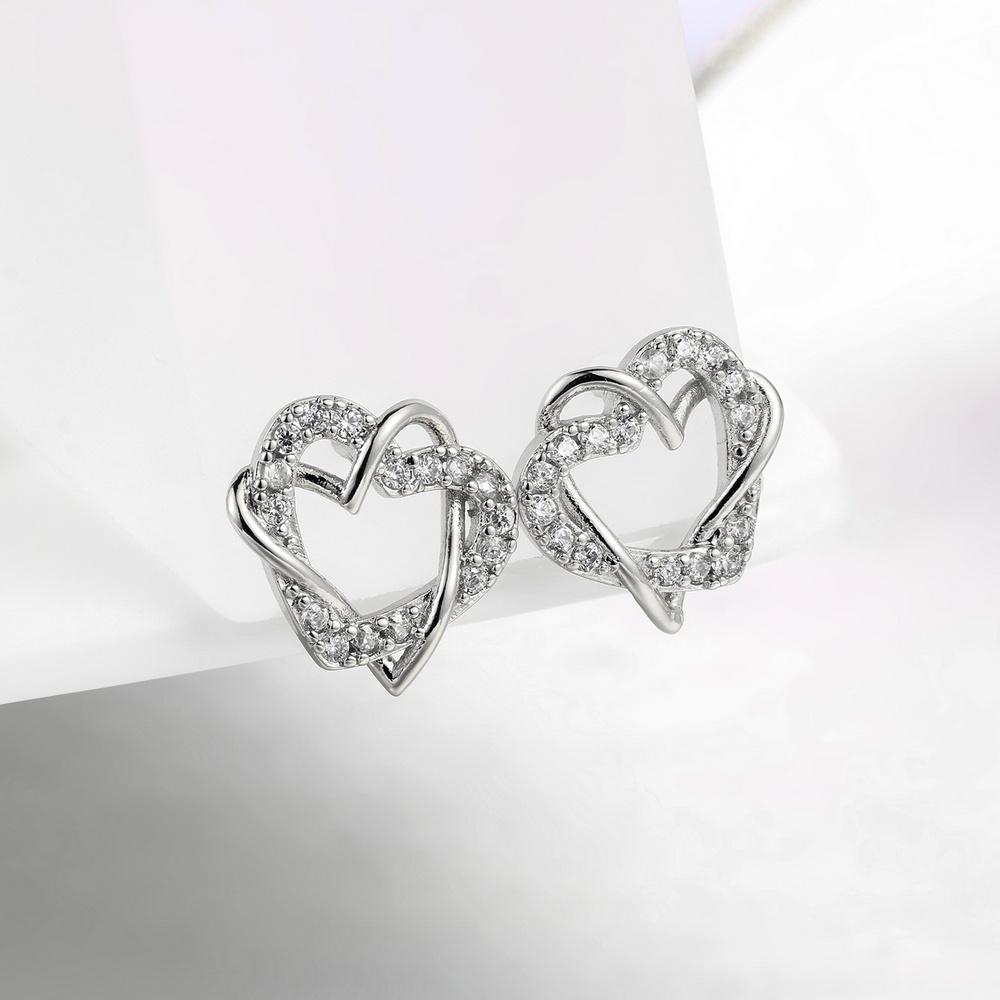 Top Quality Luxury Gold Heart Rose Gold Color Stud Earrings Jewelry Austrian Crystal ZYE030 ZYE031